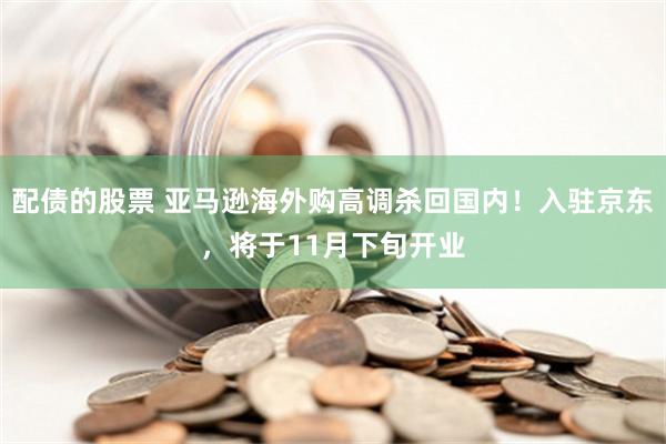 配债的股票 亚马逊海外购高调杀回国内！入驻京东，将于11月下旬开业